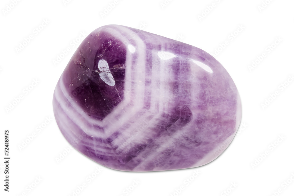 Precious gem on white background, amethyst
