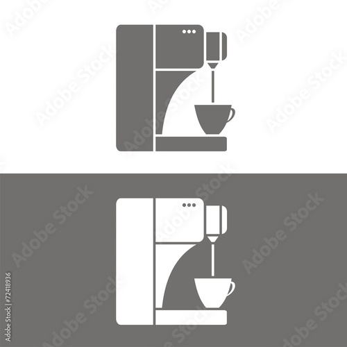 Icono cafetera moderna BN