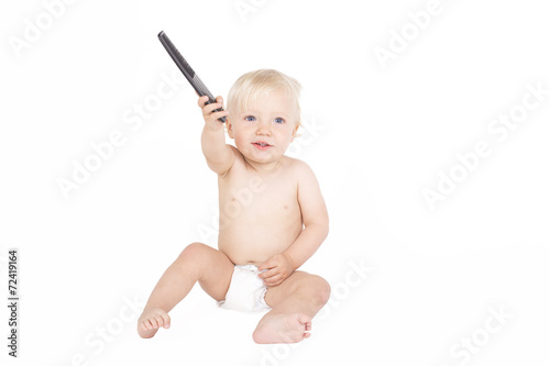 Konstfotografi One year old boy with comb