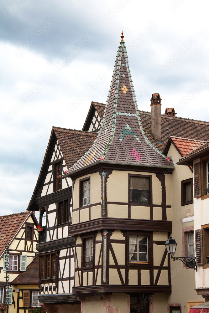 Maison à oriel à Kaysersberg, Alsace, Haut Rhin
