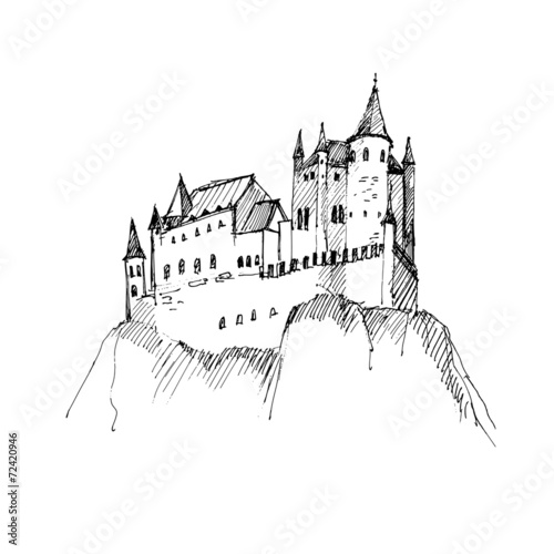 Medieval castle sketch.