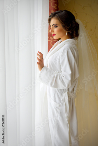 Bride near the window
