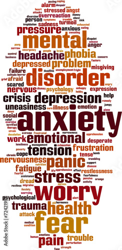 Anxiety word cloud concept. Vector illustration