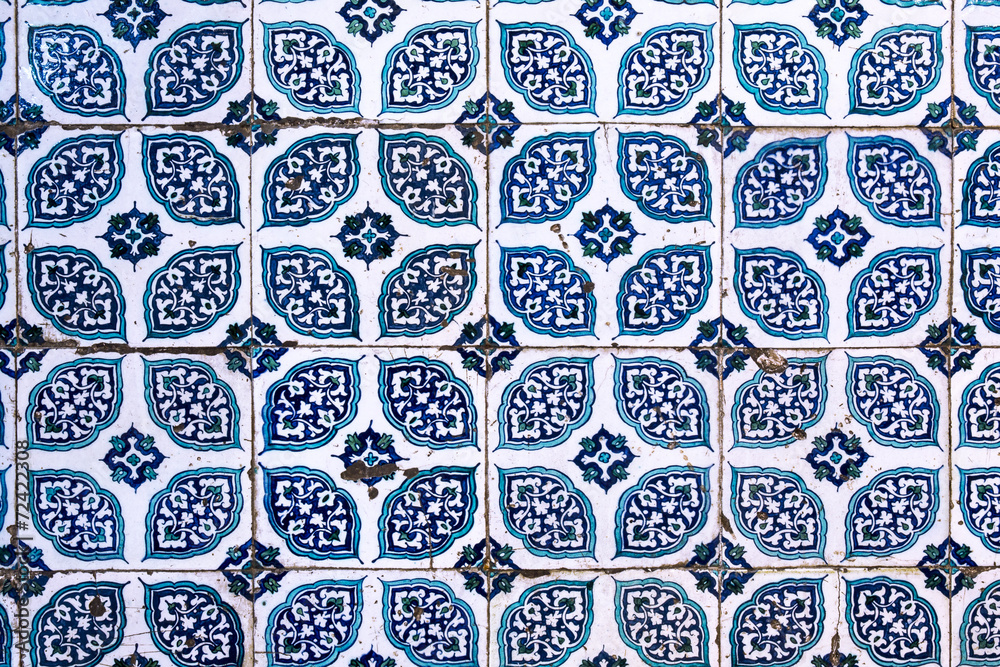 Tiles of walls of New mosque in Fatih, Istanbul