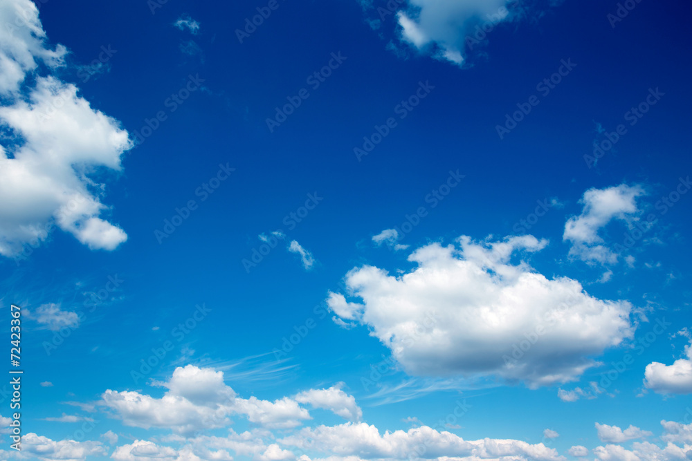 blue sky background with tiny clouds