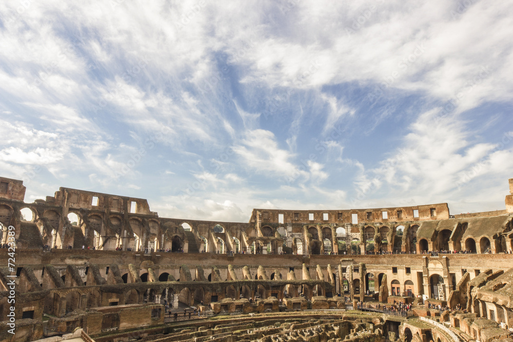 Historical ancient Colosseum in Rome, Italy