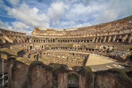 Historical ancient Colosseum in Rome, Italy