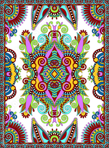 ukrainian floral carpet design for print on canvas or paper, kar