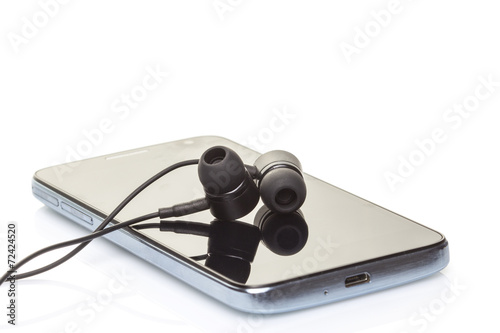 Smartphone with earphones