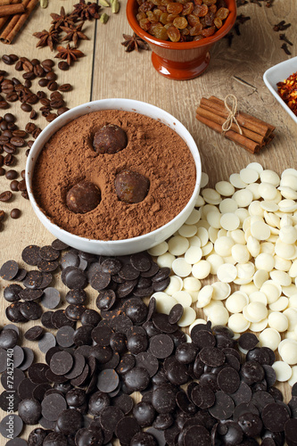 cioccolato preparazione di tartufi con cacao