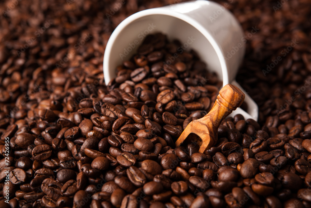 inverted cup with coffee beans inverted cup with coffee beans