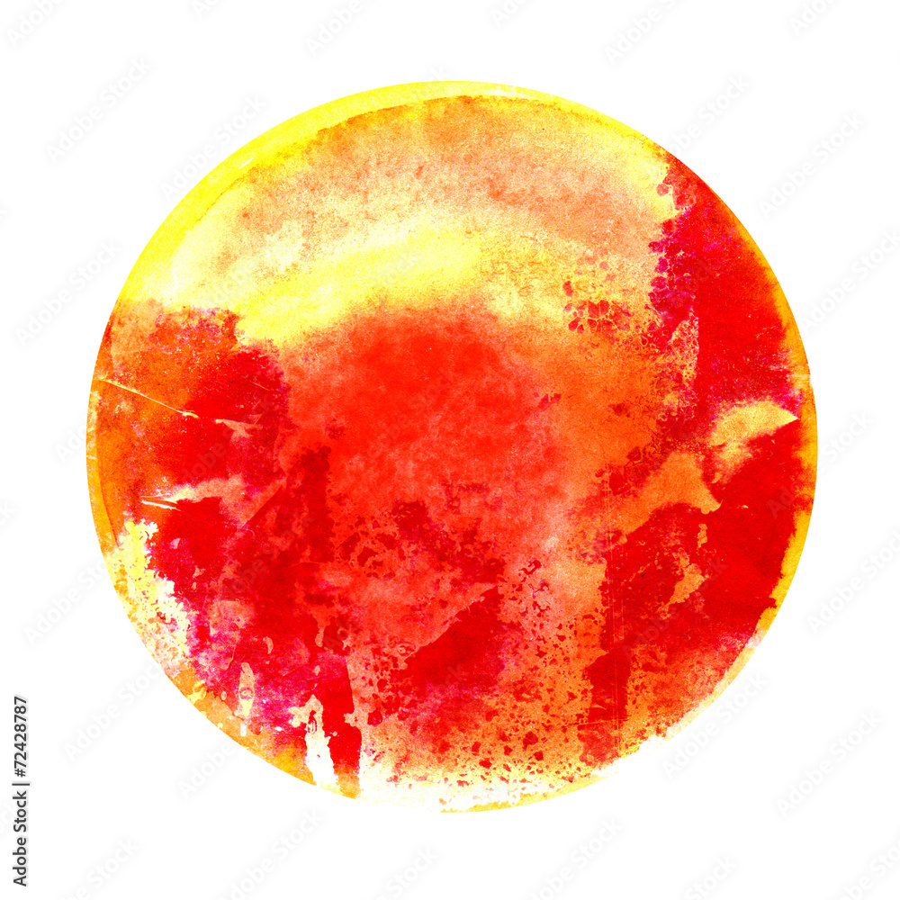 Fototapeta premium Watercolor red round spot isolated