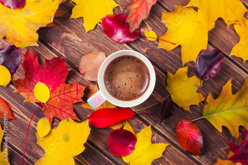 coffee cup on the autumn