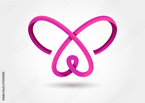 Abstract infinity butterfly symbol. Vector logo template. Design