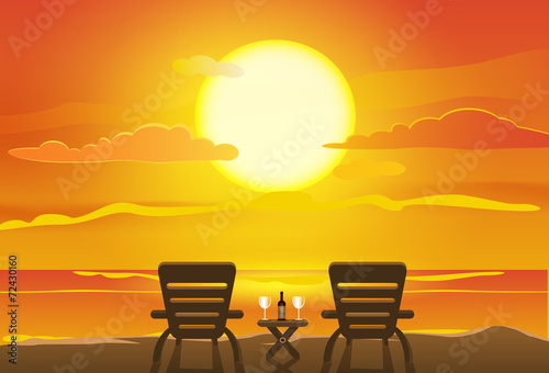 Sunset view in beach