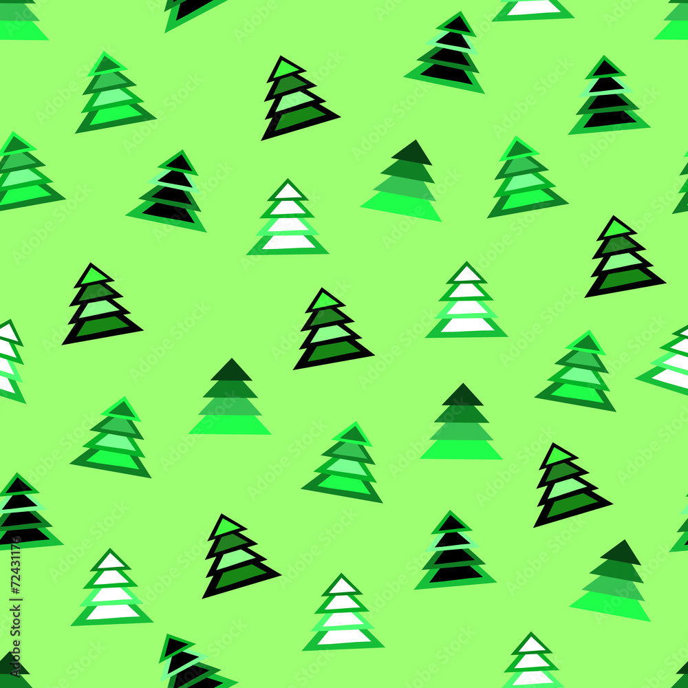 Obraz premium Christmas wrapping paper pattern with tree