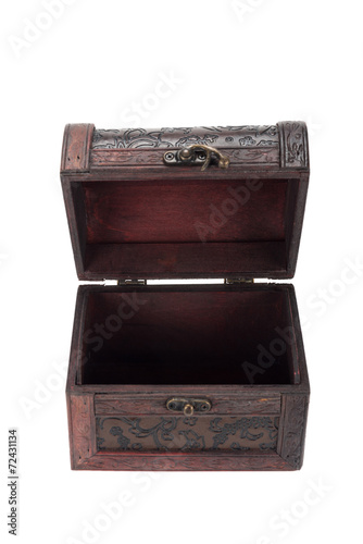Vintage wood teasure box have lock beside