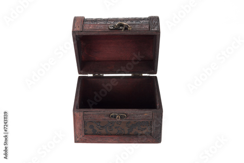 Vintage wood teasure box have lock beside