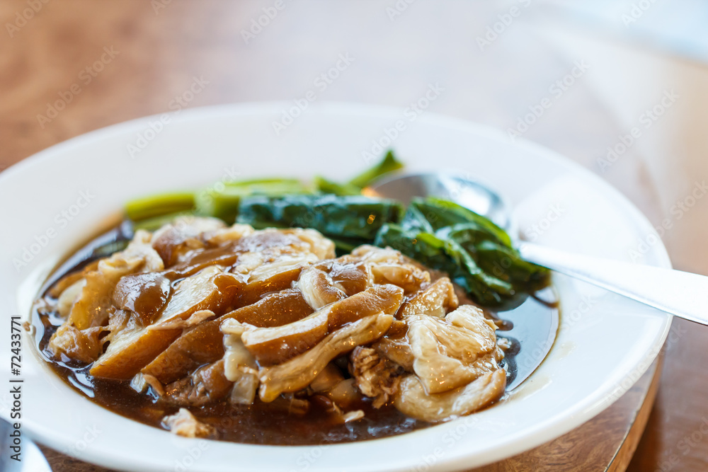 Stewed pork leg on rice Stewed pork leg on rice