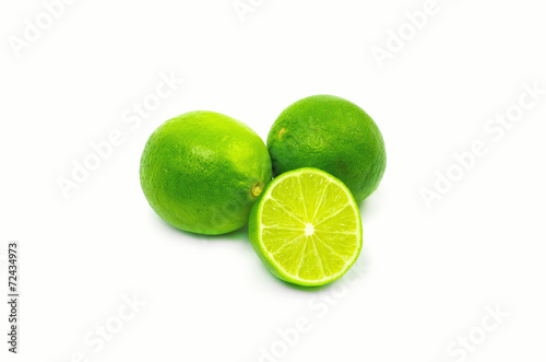 Fresh ripe lime. Isolated on white background