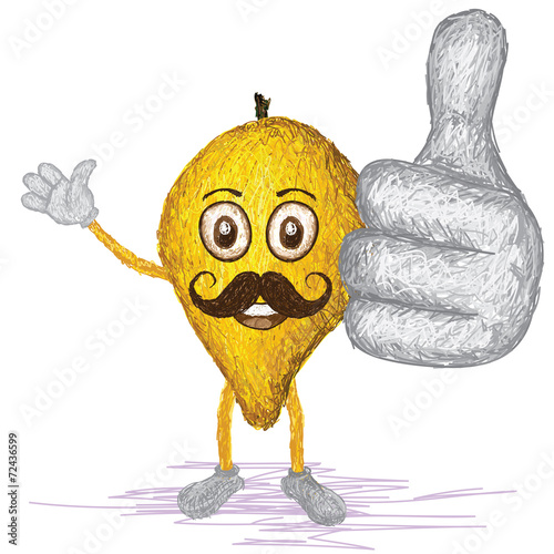 canistel fruit mustache cartoon photo
