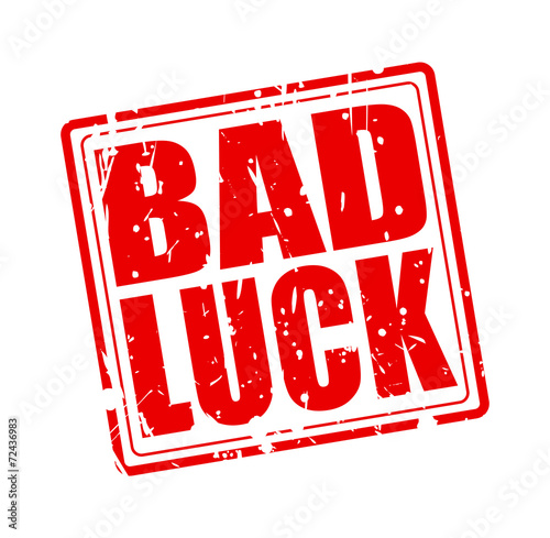 Bad luck red stamp text