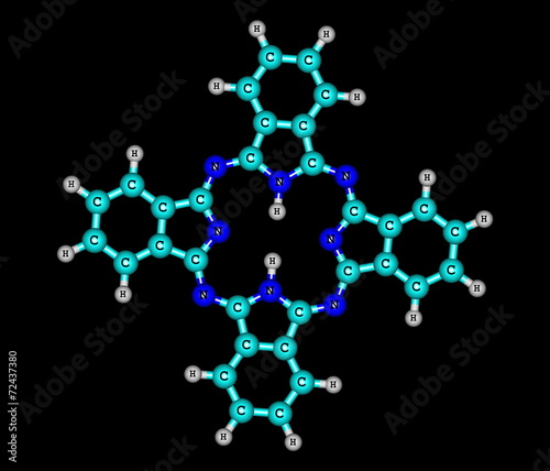 Phthalocyanine glycoprotein molecule isolated on black