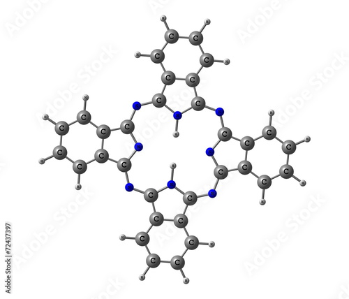 Phthalocyanine glycoprotein molecule isolated on white