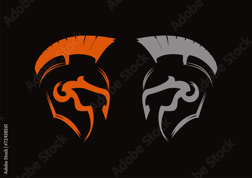 Spartan antiques roman helmets war vector logo design vector
