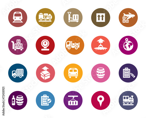 Logistics and Transport Color Icons