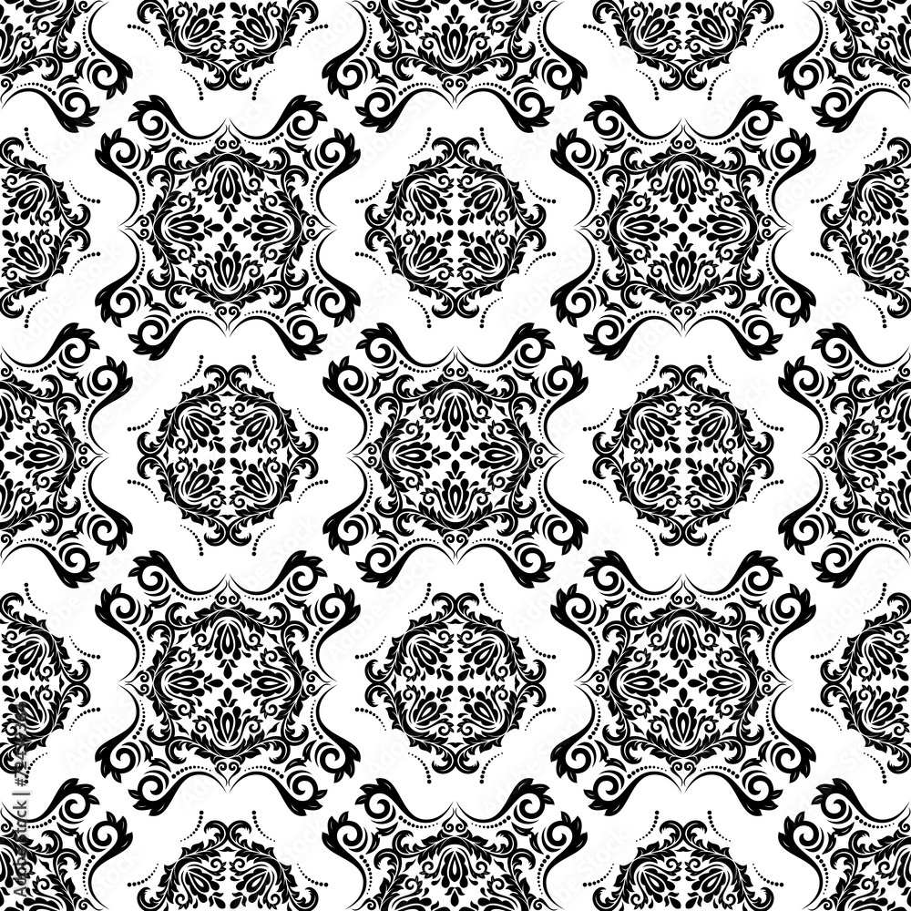 Damask Seamless Vector Pattern. Orient Background