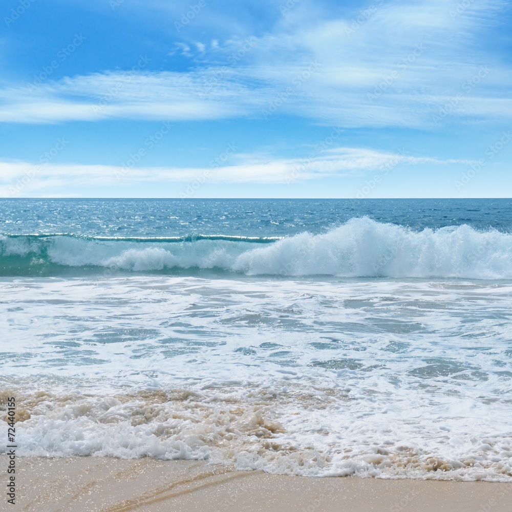 Obraz premium ocean, sandy beach and blue sky