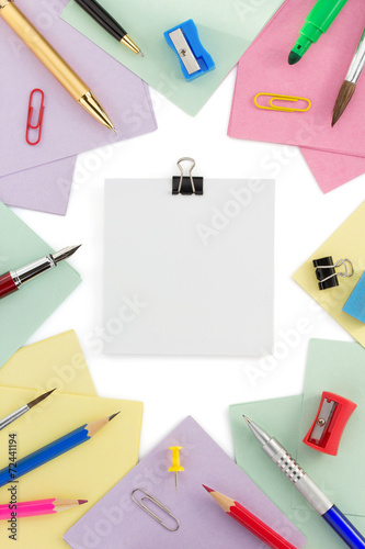 school supplies and note paper