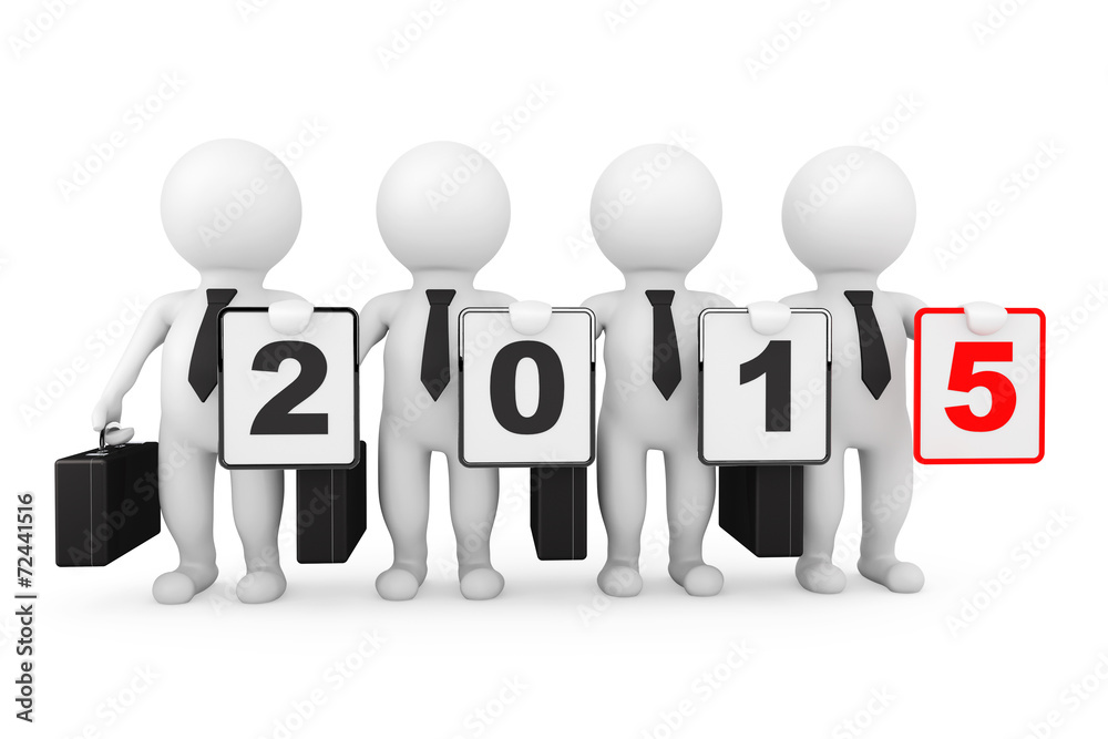 3d Businessmans with New 2015 year sign 3d Businessmans with New 2015 year sign