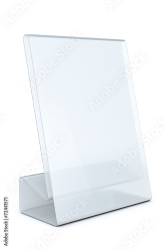 White Blank transparent table plate card