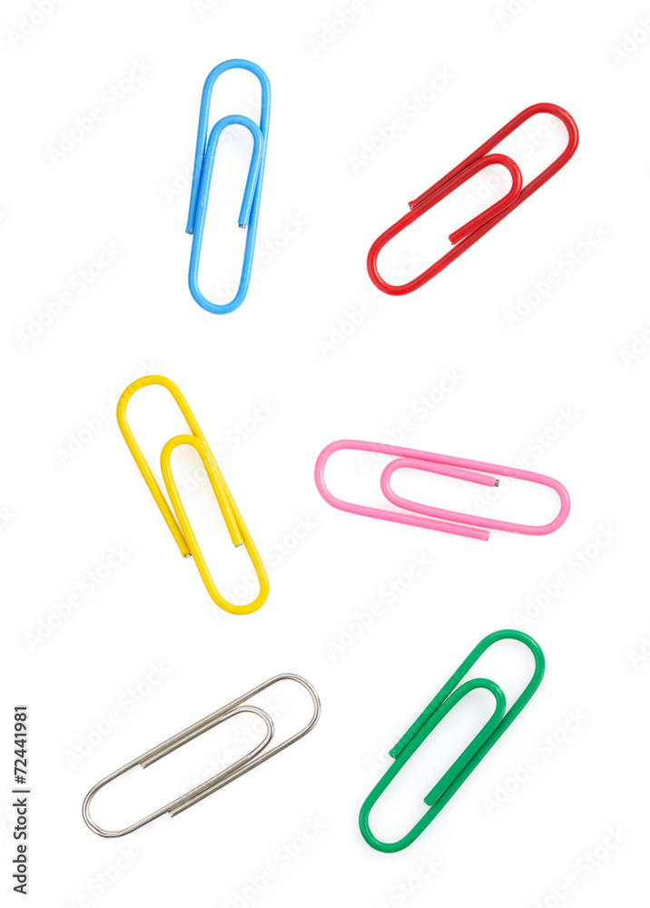 collection of paper clip on white collection of paper clip on white