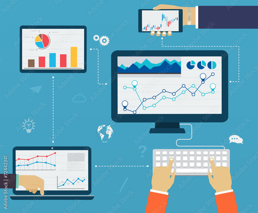 Business infographics by using modern of digital devices, report Business infographics by using modern of digital devices, report