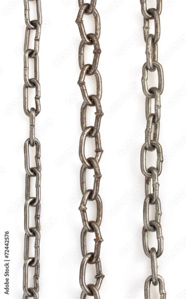 metal chain on white metal chain on white