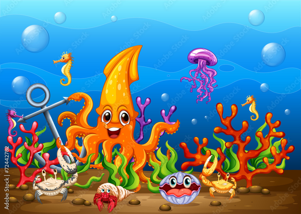 Naklejka premium Podwodny