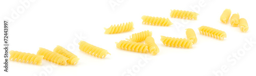 Italian egg pasta isolated on white background