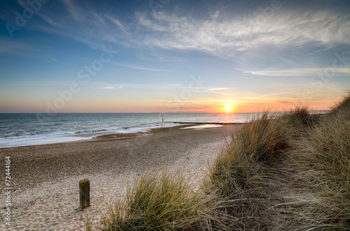 Schilderij op canvas Sunset at Hengistbury Head