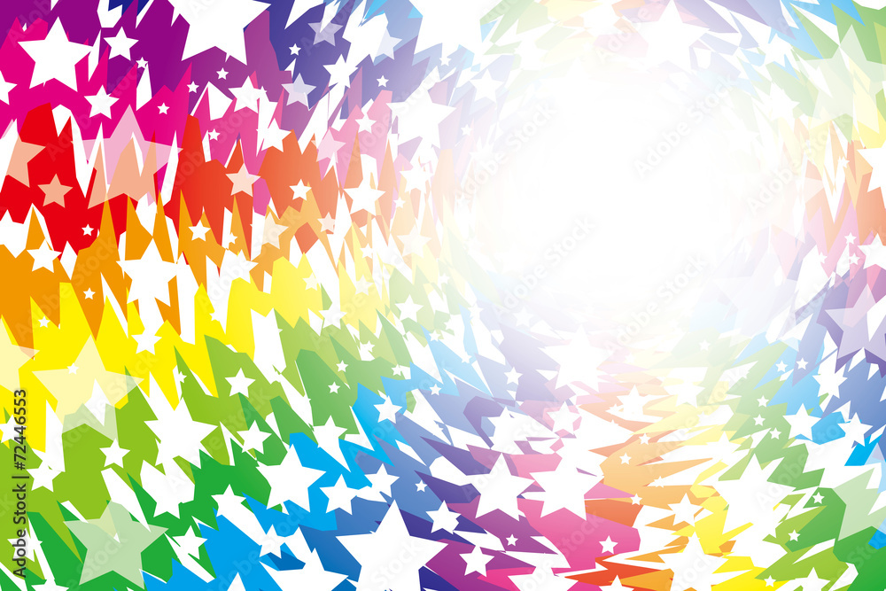 Background Wallpaper Vector Illustration Design Free Free Size Charge Free Colorful Color Rainbow Show Business Entertainment 背景素材壁紙 ラフな 虹色放射とクロス 光キラキラ星 キラ星 星の模様 放射状 星 星模様 虹 虹色 レインボー 七色 Stock