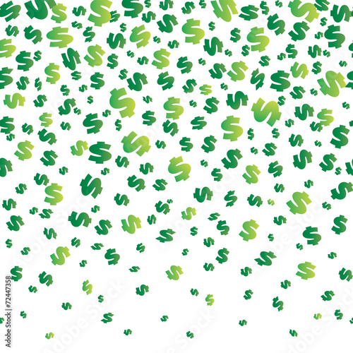 Falling dollars seamless background. Vector illustration.