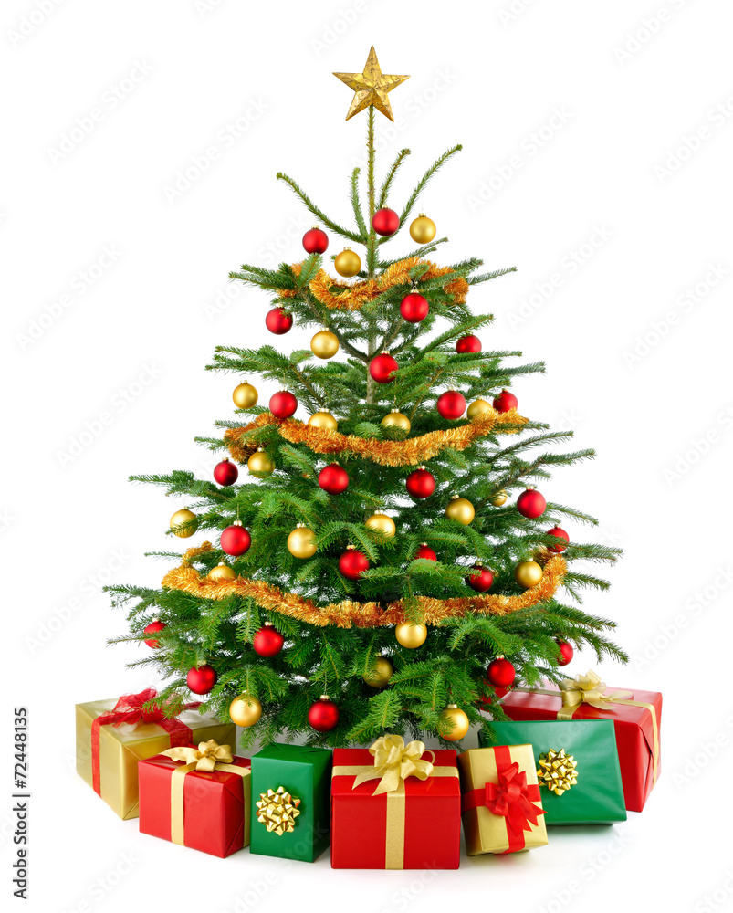 Perfekter Weihnachtsbaum mit Geschenken