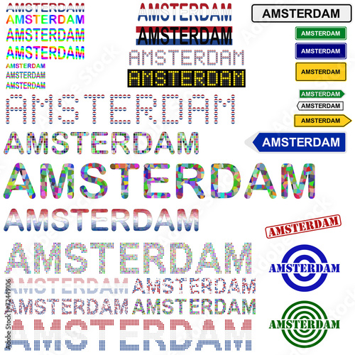 Amsterdam text design set