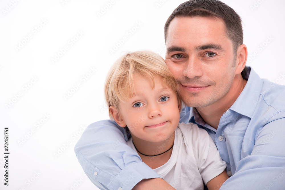 Happy family isolated on white background Happy family isolated on white background