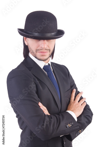 Young businessman isolated on the white background