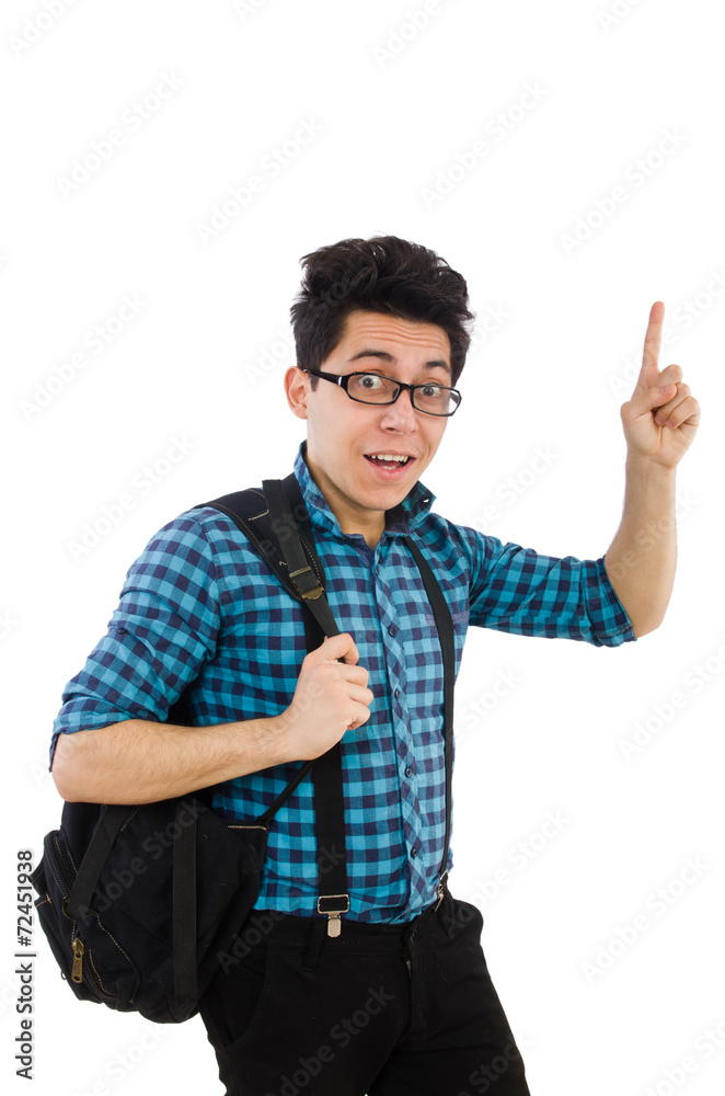 Young student isolated on the white background Young student isolated on the white background
