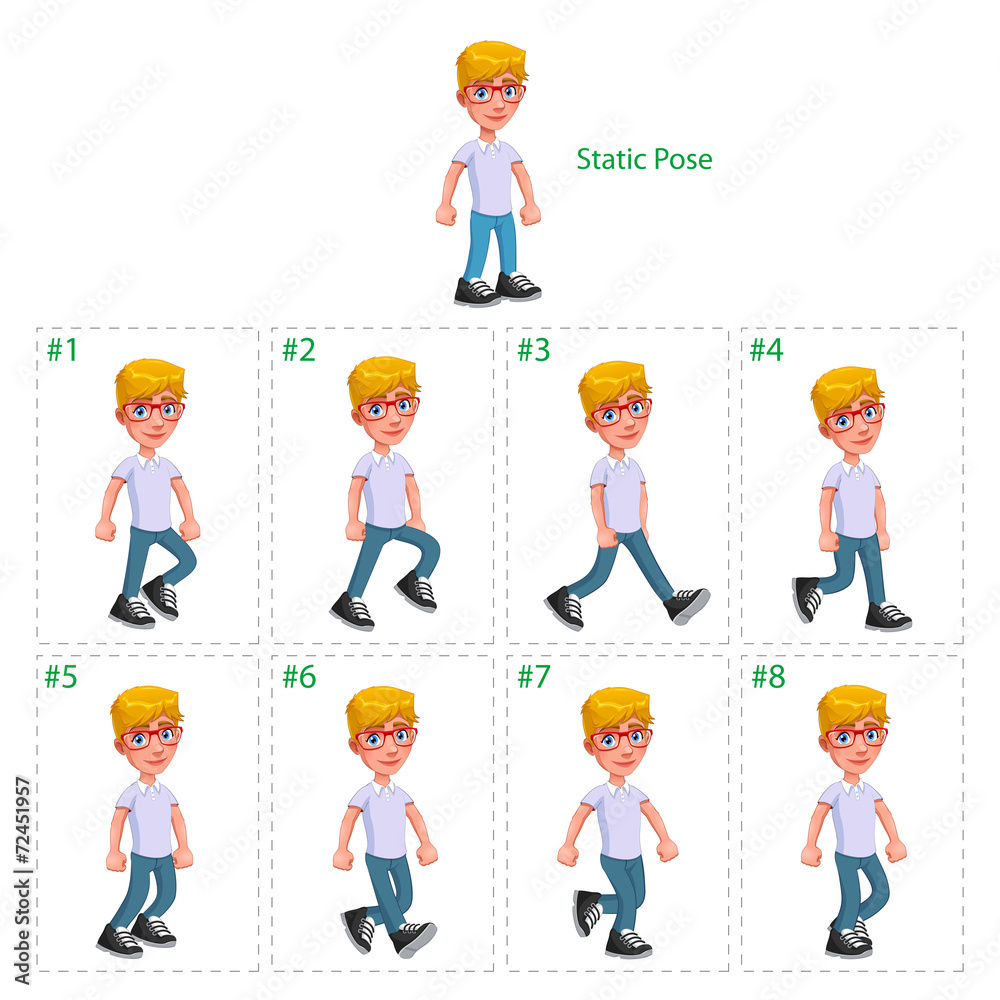 Animation of boy walking. Animation of boy walking.