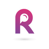Letter R speech bubble logo icon design template elements